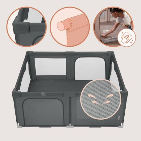 Grand parc bébé florence easy fold avec pliage rapide et sac de transport Beige sand+Grey graphite 12 - vertbaudet enfant 