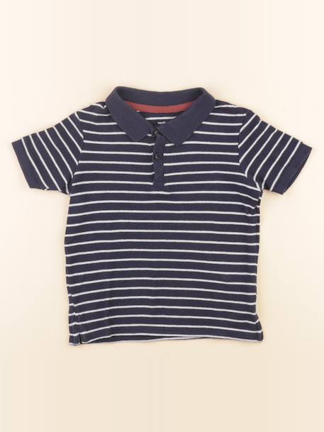 Polo - 4 ans Blanc, bleu 1 - vertbaudet enfant 