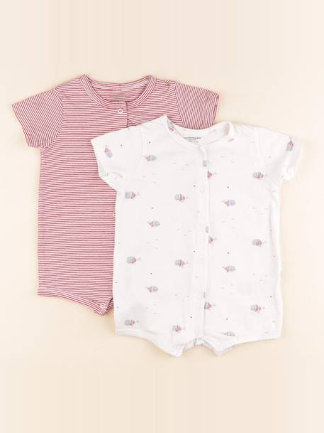 Pyjama coton - 9 mois Blanc, rouge 1 - vertbaudet enfant 