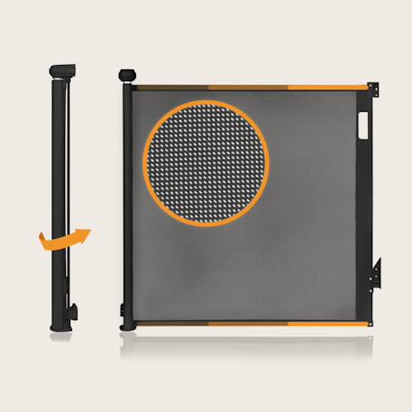 Barrière de sécurité rétractable thea jusqu’à 140 cm sans seuil Black onyx+Grey concrete+White 3 - vertbaudet enfant 