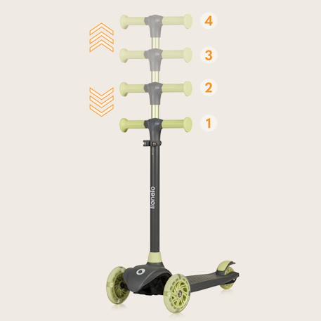 Trottinette enfant 3 roues jessy avec roues lumineuses et hauteur réglable Grey brown+Grey green+Pink rose 10 - vertbaudet enfant 