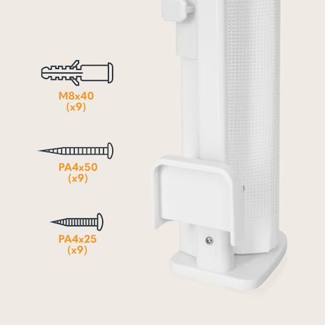 Barrière de sécurité rétractable thea jusqu’à 140 cm sans seuil Black onyx+Grey concrete+White 17 - vertbaudet enfant 