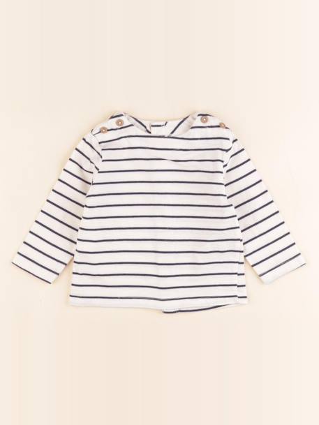 Tee-shirt - 6 mois Beige, bleu 1 - vertbaudet enfant 