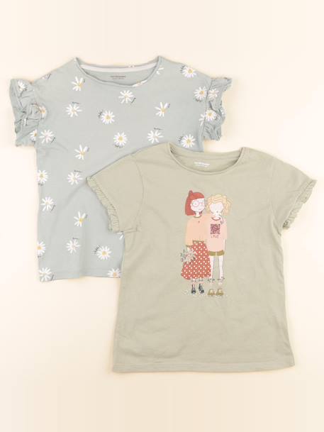 Lot de 2 tee-shirts - 8 ans Vert 1 - vertbaudet enfant 