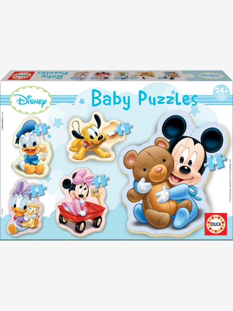 Lot de 5 puzzles progressifs 3 à 5 pièces Disney® Mickey EDUCA bleu 1 - vertbaudet enfant 