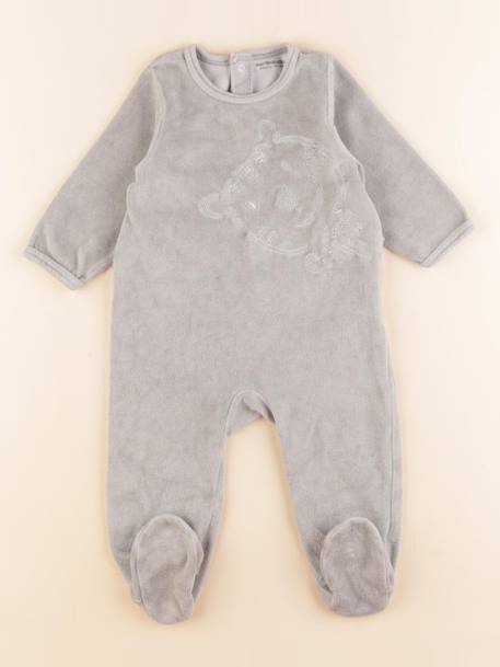 Pyjama velours - 9 mois Vert 1 - vertbaudet enfant 