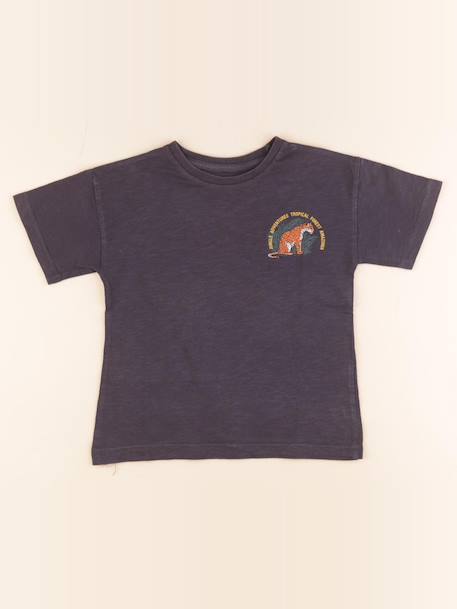 Tee-shirt imprimé au dos - 5 ans Gris 1 - vertbaudet enfant 