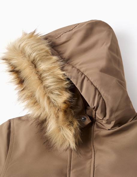 Parka à capuche avec doublure en sherpa Gris 4 - vertbaudet enfant 