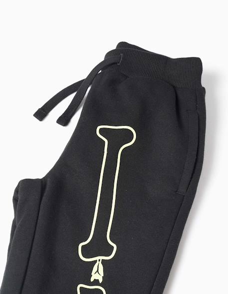 Ensemble de jogging en molleton avec imprimé qui brille dans le noir Noir 4 - vertbaudet enfant 