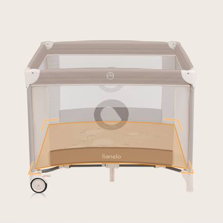 Parc bébé bonnie 100 x 96 cm avec matelas, roulettes et sac de transport Beige sand+Blue navy+Grey stone 2 - vertbaudet enfant 