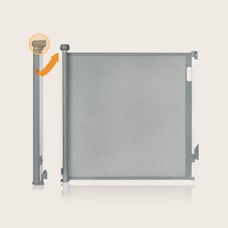 Barrière de sécurité rétractable thea jusqu’à 140 cm sans seuil Black onyx+Grey concrete+White 10 - vertbaudet enfant 