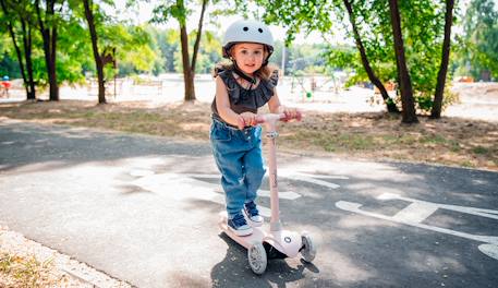 Trottinette enfant 3 roues jessy avec roues lumineuses et hauteur réglable Grey brown+Grey green+Pink rose 13 - vertbaudet enfant 