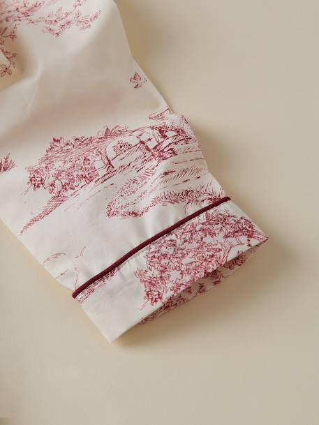 Pyjama fille esprit toile de jouy Jouy bordeaux 4 - vertbaudet enfant 