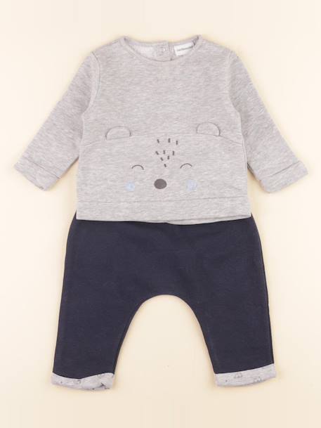 Ensemble - 6/9 mois Bleu, gris 1 - vertbaudet enfant 