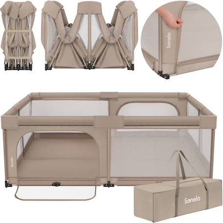 Grand parc bébé florence xl easy fold 180 x 200 cm avec pliage rapide et sac de transport Beige sand+Grey stone 1 - vertbaudet enfant 