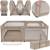 Grand parc bébé florence xl easy fold 180 x 200 cm avec pliage rapide et sac de transport Beige sand+Grey stone 1 - vertbaudet enfant 