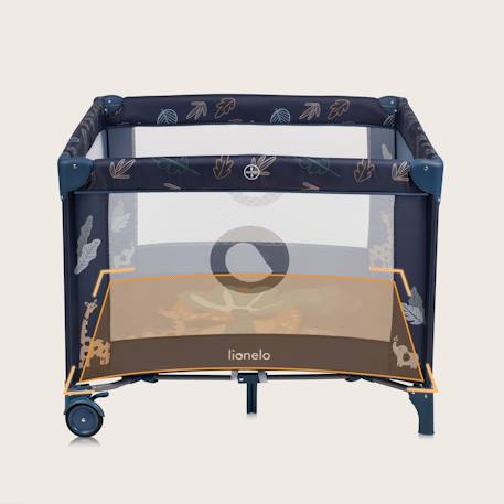 Parc bébé bonnie 100 x 96 cm avec matelas, roulettes et sac de transport Beige sand+Blue navy+Grey stone 8 - vertbaudet enfant 