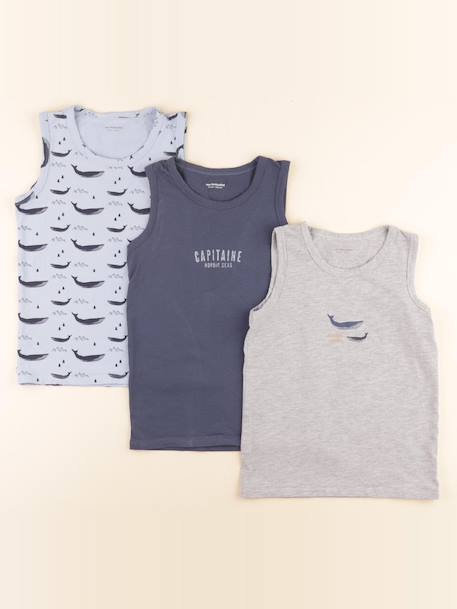 Lot de 3 maillots de corps - 8 ans Bleu, gris 1 - vertbaudet enfant 