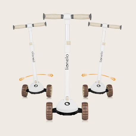 Draisienne trottinette évolutive franky jusqu’à 50 kg avec roues lumineuses et panier Beige+Pink rose 3 - vertbaudet enfant 