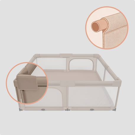 Grand parc bébé florence xl easy fold 180 x 200 cm avec pliage rapide et sac de transport Beige sand+Grey stone 6 - vertbaudet enfant 
