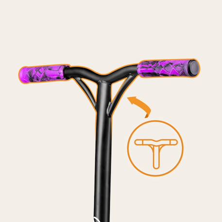 Trottinette acrobatique whizz jusqu’à 100 kg avec guidon large et roulements abec-9 Black carbon multicolor 4 - vertbaudet enfant 