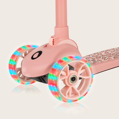 Draisienne trottinette évolutive franky jusqu’à 50 kg avec roues lumineuses et panier Beige+Pink rose 12 - vertbaudet enfant 