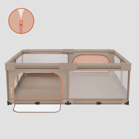 Grand parc bébé florence xl easy fold 180 x 200 cm avec pliage rapide et sac de transport Beige sand+Grey stone 4 - vertbaudet enfant 