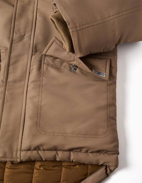 Parka à capuche avec doublure en sherpa Gris 5 - vertbaudet enfant 