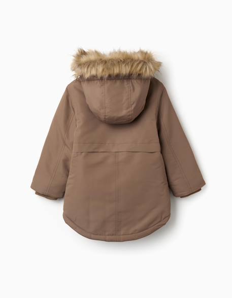 Parka à capuche avec doublure en sherpa Gris 2 - vertbaudet enfant 