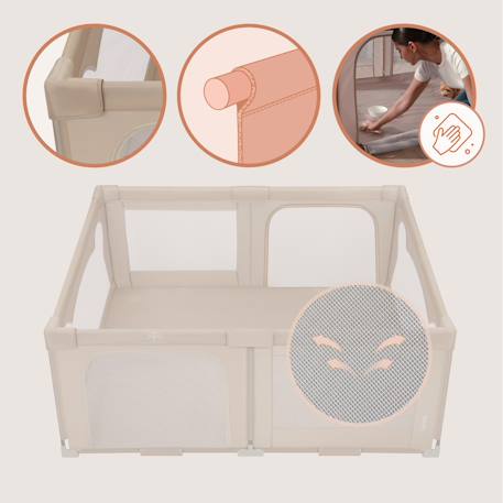 Grand parc bébé florence easy fold avec pliage rapide et sac de transport Beige sand+Grey graphite 6 - vertbaudet enfant 