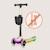 Trottinette 3 roues mey pliable avec roues lumineuses, hauteur réglable et panier Beige sand+Pink rose 5 - vertbaudet enfant 