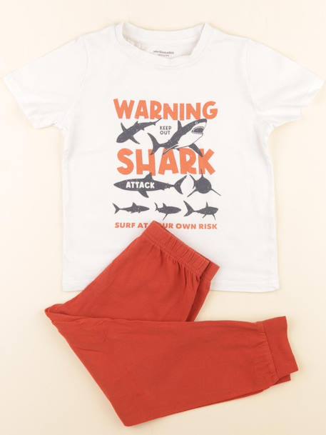 Pyjama coton - 4 ans Blanc, orange 1 - vertbaudet enfant 