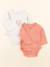 Lot de 2 bodies en coton - 1 mois Beige, rose 1 - vertbaudet enfant 