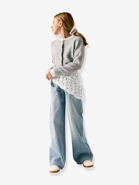 Foulard triangulaire avec dentelle fille en coton name it écru 1 - vertbaudet enfant 
