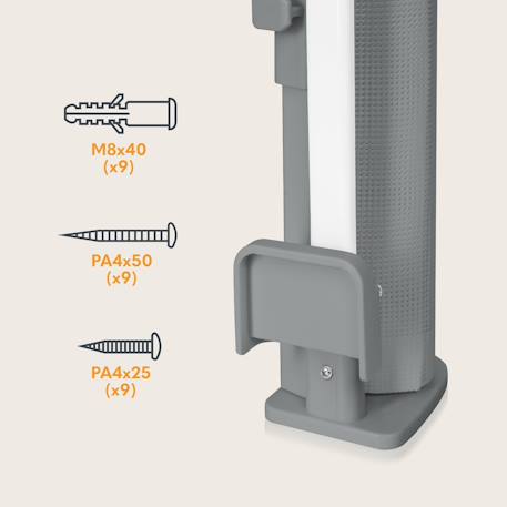 Barrière de sécurité rétractable thea jusqu’à 140 cm sans seuil Black onyx+Grey concrete+White 11 - vertbaudet enfant 