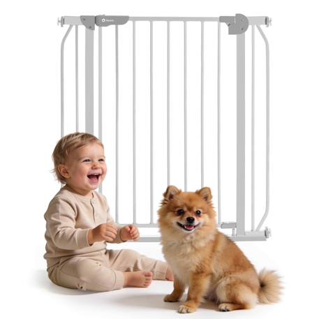 Barrière de sécurité bébé truus slim 75-105 cm à fixation par pression sans perçage Grey+White 1 - vertbaudet enfant 