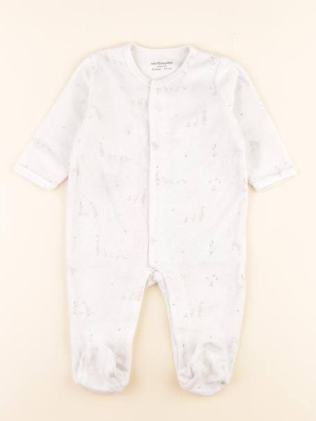 Pyjama velours - 6 mois Blanc 1 - vertbaudet enfant 