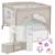 Parc bébé mille 100 x 100 cm avec matelas haute densité, roulettes et jouets à velcro Grey beige+Grey green+Pink 1 - vertbaudet enfant 