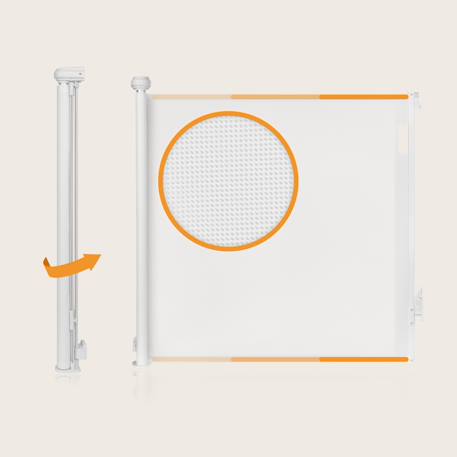 Barrière de sécurité rétractable thea jusqu’à 140 cm sans seuil Black onyx+Grey concrete+White 15 - vertbaudet enfant 