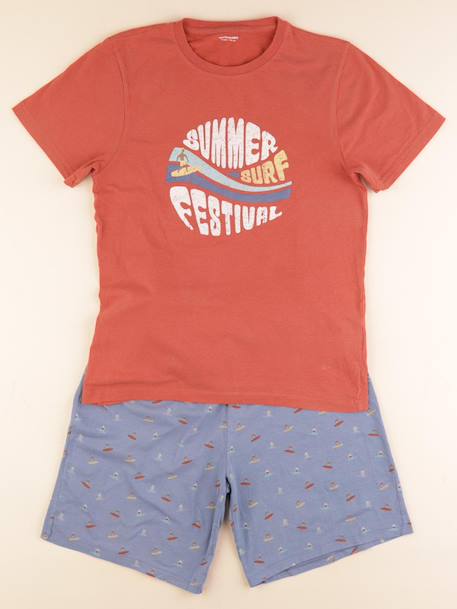 Pyjama coton - 14 ans Bleu, rouge 1 - vertbaudet enfant 