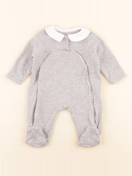 Pyjama coton - 1 mois Gris 1 - vertbaudet enfant 