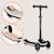 Trottinette 3 roues mey pliable avec roues lumineuses, hauteur réglable et panier Beige sand+Black onyx+Pink rose 12 - vertbaudet enfant 