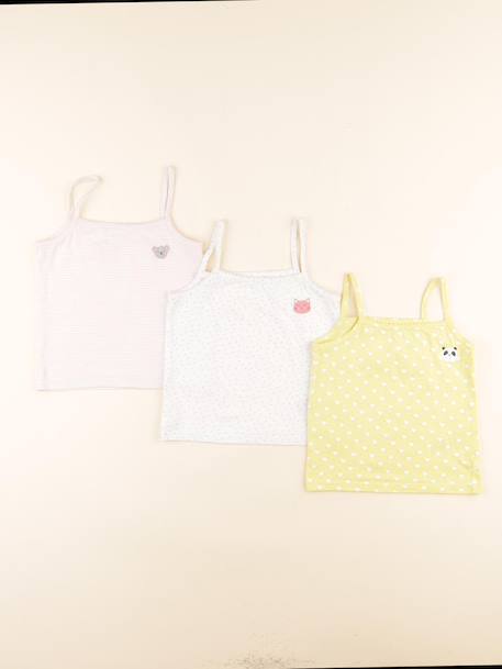 Lot de 3 maillots de corps - 4 ans Jaune, rose 1 - vertbaudet enfant 