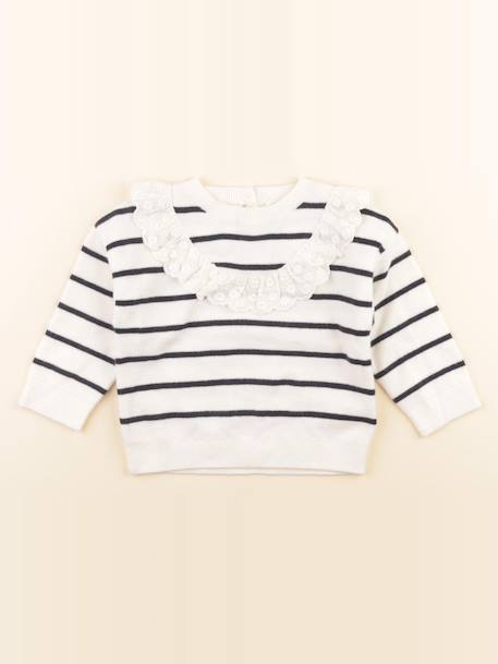 Pull - 12 mois Blanc, bleu 1 - vertbaudet enfant 