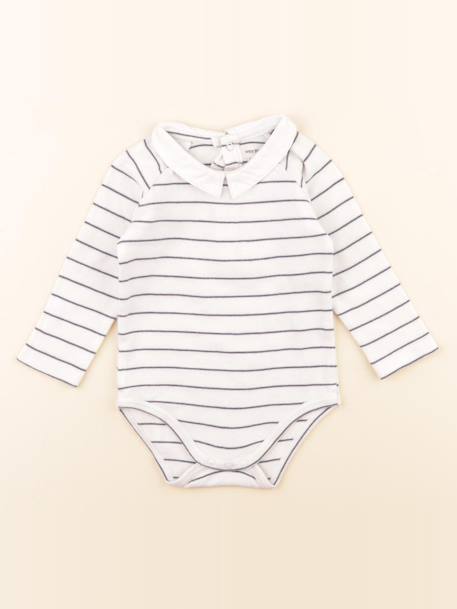 Body à col - 9 mois Blanc, bleu 1 - vertbaudet enfant 
