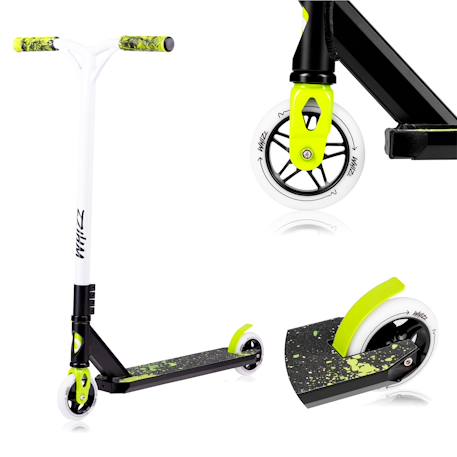 Trottinette acrobatique whizz avec guidon large et roulements abec-9 Black carbon yellow+Green lime black 7 - vertbaudet enfant 
