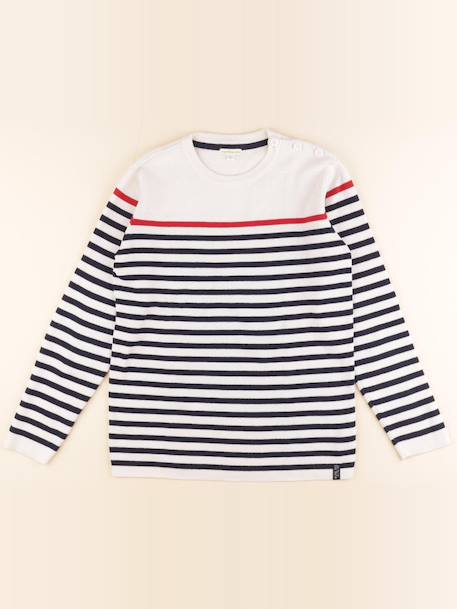 Pull - 14 ans Blanc, bleu 1 - vertbaudet enfant 