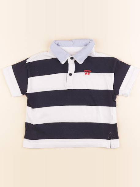 Polo - 4 ans Blanc, bleu 1 - vertbaudet enfant 