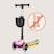 Trottinette 3 roues mey pliable avec roues lumineuses, hauteur réglable et panier Beige sand+Pink rose 11 - vertbaudet enfant 