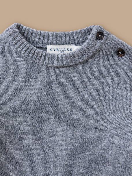 Pull en laine mérinos bébé Bleu+Gris chine 4 - vertbaudet enfant 